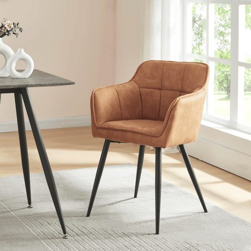 Conjunto de 2 cadeiras de jantar Birmingham com braços 81x57x53 cm - Castanho en.casa