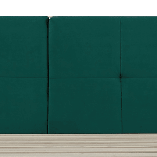 Cama estofada Porvoo com cabeceira de veludo 140x200cm - Verde escuro en.casa