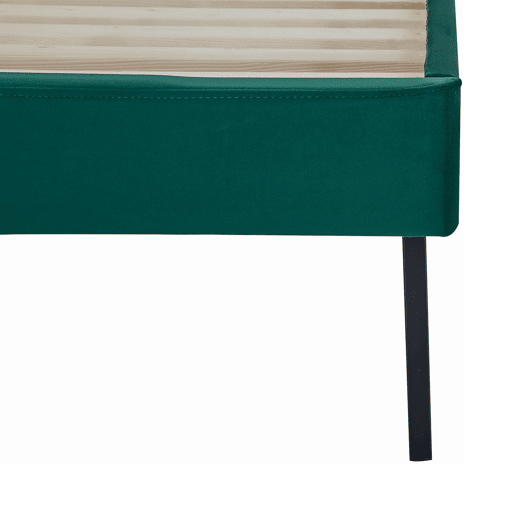 Cama estofada Porvoo com cabeceira de veludo 140x200cm - Verde escuro en.casa