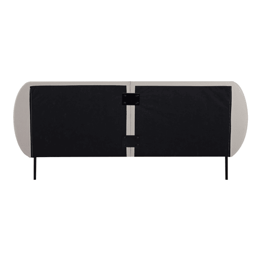 Cama estofada Porvoo com cabeceira em veludo 160x200cm - Bege en.casa