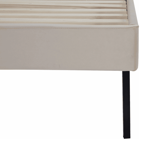 Cama estofada Porvoo com cabeceira em veludo 160x200cm - Bege en.casa