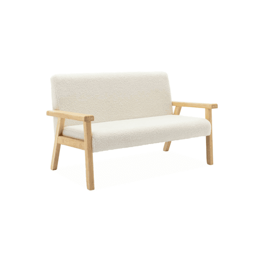 Banco para crianças de madeira hevea de 2 lugares, Isak kids, Branco, 84x43.5x50 cm