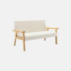 Banco para crianças de madeira hevea de 2 lugares, Isak kids, Branco, 84x43.5x50 cm