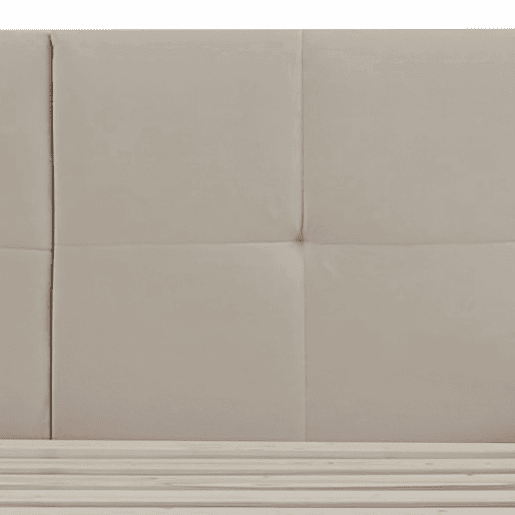 Cama estofada Porvoo com cabeceira de veludo e colchão 140x200cm - Bege en.casa