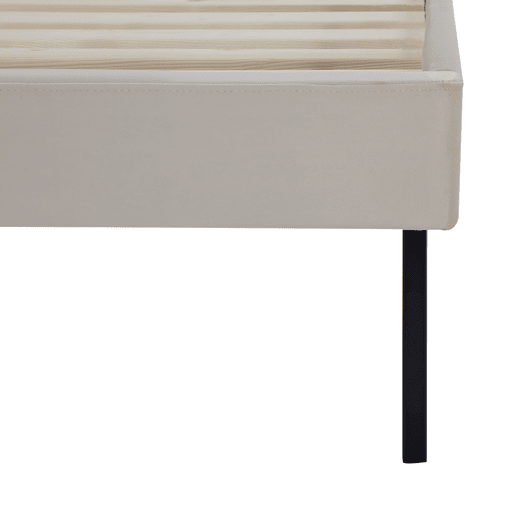 Cama estofada Porvoo com cabeceira de veludo e colchão 140x200cm - Bege en.casa