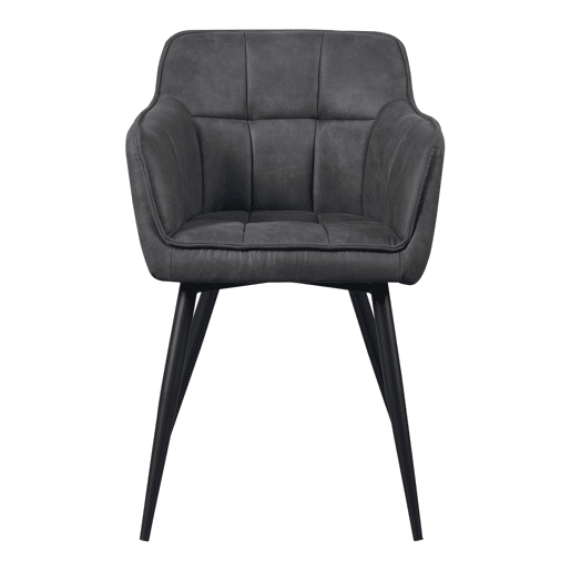 Conjunto de 2 cadeiras de jantar Birmingham com braços 81x57x53 cm - Cinzento escuro en.casa
