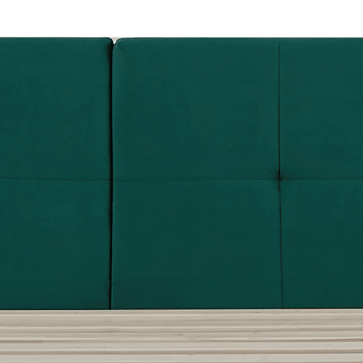 Cama estofada Porvoo com cabeceira de veludo e colchão 140x200cm - Verde Escuro en.casa en.casa