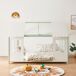 Cama para niños Tostedt en forma de casa con ventanas y colchón 207x147 Cama para niños Tostedt en forma de casa con ventanas y colchón 207x147 Blanco/ Gris