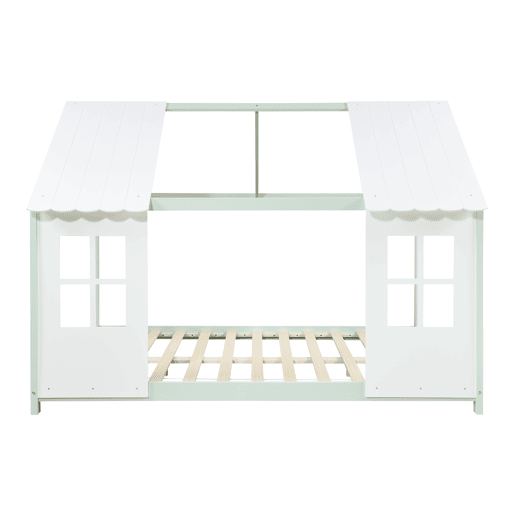 Cama de criança Tostedt com colchão 140x200 cm - Verde mentabranco en.casa