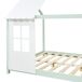 Cama para niños Tostedt en forma de casa con ventanas y colchón 207x147 Cama para niños Tostedt en forma de casa con ventanas y colchón 207x147 Blanco/ Gris