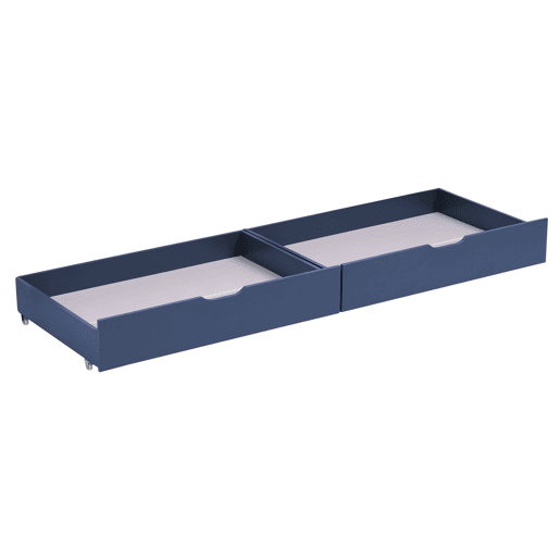 Conjunto de 2 gavetas de arrumação azul escuro para a cama