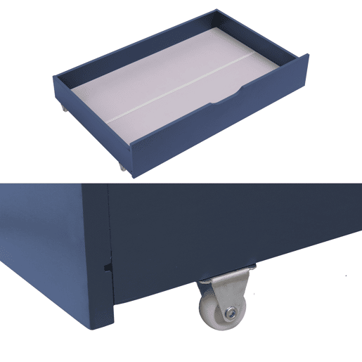 Conjunto de 2 gavetas de arrumação azul escuro para a cama
