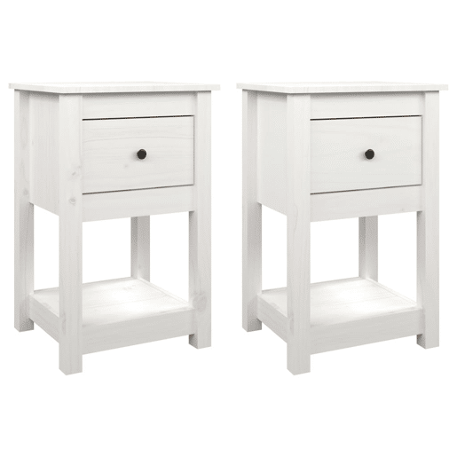 vidaXL Mesas de cabeceira 2 pcs 40x35x61,5 cm pinho maciço branco