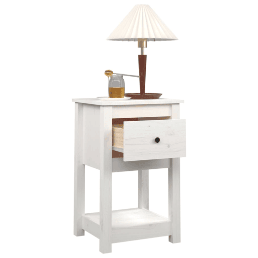vidaXL Mesas de cabeceira 2 pcs 40x35x61,5 cm pinho maciço branco