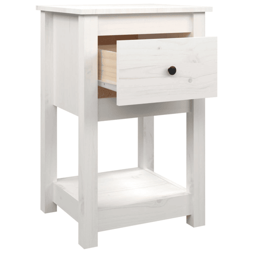 vidaXL Mesas de cabeceira 2 pcs 40x35x61,5 cm pinho maciço branco