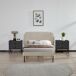 Cama tapizada Porvoo con cabecero somier terciopelo con colchón 207x124 Cama tapizada Porvoo con cabecero somier terciopelo con colchón 207x124 Beige