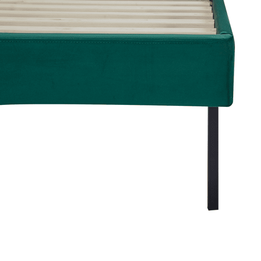 Cama estofada Porvoo com cabeceira de veludo com colchão 90x200cm - Verde escuro en.casa