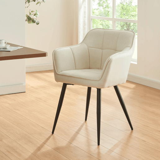 Conjunto de 4 cadeiras de jantar Birmingham com braços 81x57x53 cm - Bege en.casa