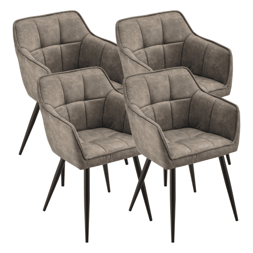 Conjunto de 4 cadeiras de jantar Birmingham com braços 81x57x53 cm - Taupe en.casa