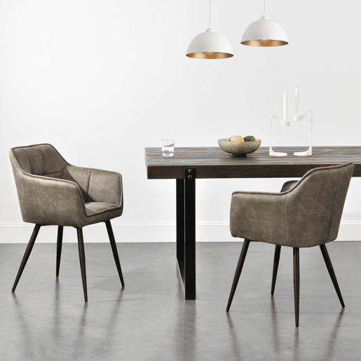 Conjunto de 4 cadeiras de jantar Birmingham com braços 81x57x53 cm - Taupe en.casa