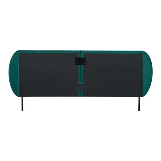 Cama estofada Porvoo com cabeceira de veludo com colchão 160x200cm - Verde escuro en.casa
