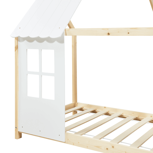 Cama de criança Tostedt com colchão 90x200 cm - MadeiraBranco en.casa
