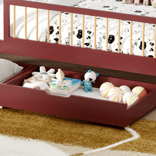 Conjunto de 2 gavetas de arrumação em terracota para a cama