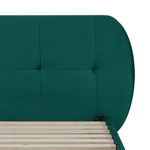 Cama estofada Porvoo com cabeceira de veludo 90x200cm - Verde escuro en.casa