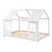 Cama para niños Tostedt en forma de casa con ventanas pino 207x127 Cama para niños Tostedt en forma de casa con ventanas pino 207x127 Blanco/ Gris