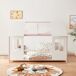 Cama para niños Tostedt en forma de casa con ventanas pino 207x127 Cama para niños Tostedt en forma de casa con ventanas pino 207x127 Blanco/ Gris