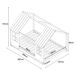Cama para niños Tostedt en forma de casa con ventanas pino 207x127 Cama para niños Tostedt en forma de casa con ventanas pino 207x127 Blanco/ Gris