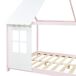 Cama para niños Tostedt en forma de casa con ventanas pino 207x127 Cama para niños Tostedt en forma de casa con ventanas pino 207x127 Blanco/ Gris