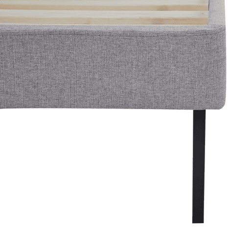 Cama estofada Porvoo com cabeceira têxtil 90x200cm - Cinzento en.casa Cama estofada Porvoo com cabeceira têxtil 90x200cm - Cinzento en.casa