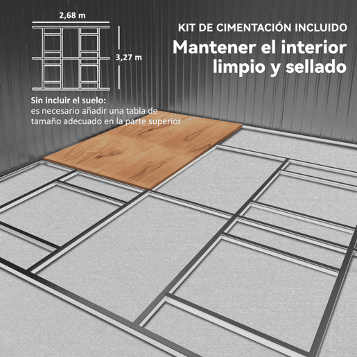 Outsunny Casota de Jardim Exterior, 12,4 m² 340x386x200 cm Abrigo de Jardim Metálico com Portas Duplas com Fechadura, Kit de Fundação e Ventilação para Armazenamento de Bicicletas, Branco