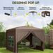 Carpa Plegable Acero, Tela Oxford Outsunny Carpa Plegable Acero, Tela Oxford Outsunny Marrón