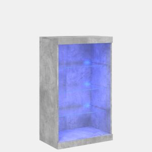 vidaXL Aparador com luzes LED 60,5x37x100 cm cinzento cimento