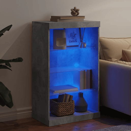 vidaXL Aparador com luzes LED 60,5x37x100 cm cinzento cimento vidaXL Aparador com luzes LED 60,5x37x100 cm cinzento cimento