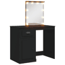 vidaXL Toucador com luzes LED 90x42x132,5 cm preto