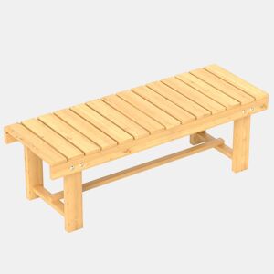 Outsunny Banco de Jardim de 2 Lugares Banco de Madeira Carga 250 kg Banco para Pátio Exterior 110x38x35 cm Madeira
