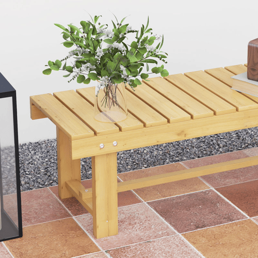 Outsunny Banco de Jardim de 2 Lugares Banco de Madeira Carga 250 kg Banco para Pátio Exterior 110x38x35 cm Madeira