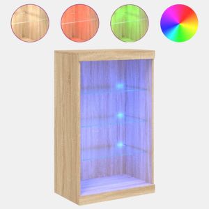 vidaXL Aparador com luzes LED 60,5x37x100 cm carvalho sonoma