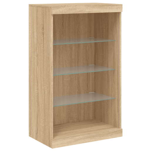 vidaXL Aparador com luzes LED 60,5x37x100 cm carvalho sonoma vidaXL Aparador com luzes LED 60,5x37x100 cm carvalho sonoma