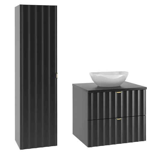 Móvel de toucador simples 60cm com coluna Lexa Preto