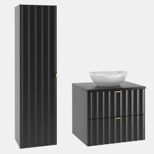 Móvel de toucador simples 60cm com coluna Lexa Preto