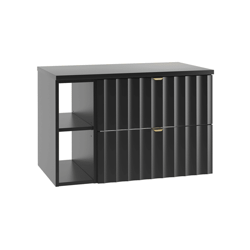 Móvel de toucador 80cm 2 nichos móvel Lexa Preto