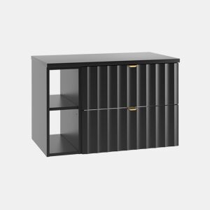 Móvel de toucador 80cm 2 nichos móvel Lexa Preto