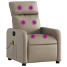 vidaXL Poltrona de massagens reclinável couro artificial cappuccino