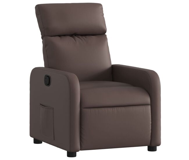 Vidaxl sillón reclinable de cuero sintético marrón