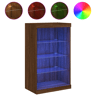 vidaXL Aparador com luzes LED 60,5x37x100 cm carvalho castanho