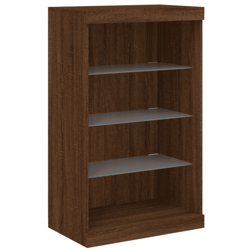 vidaXL Aparador com luzes LED 60,5x37x100 cm carvalho castanho